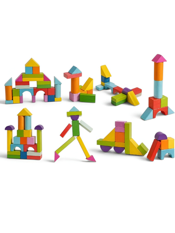 40-Piece Colorful Wooden Building Blocks Set TV7048.