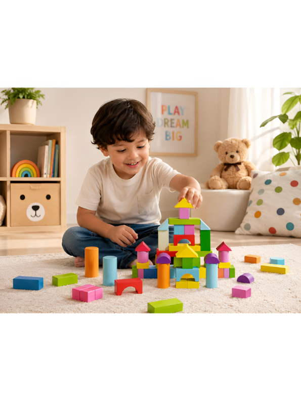 40-Piece Colorful Wooden Building Blocks Set TV7048.