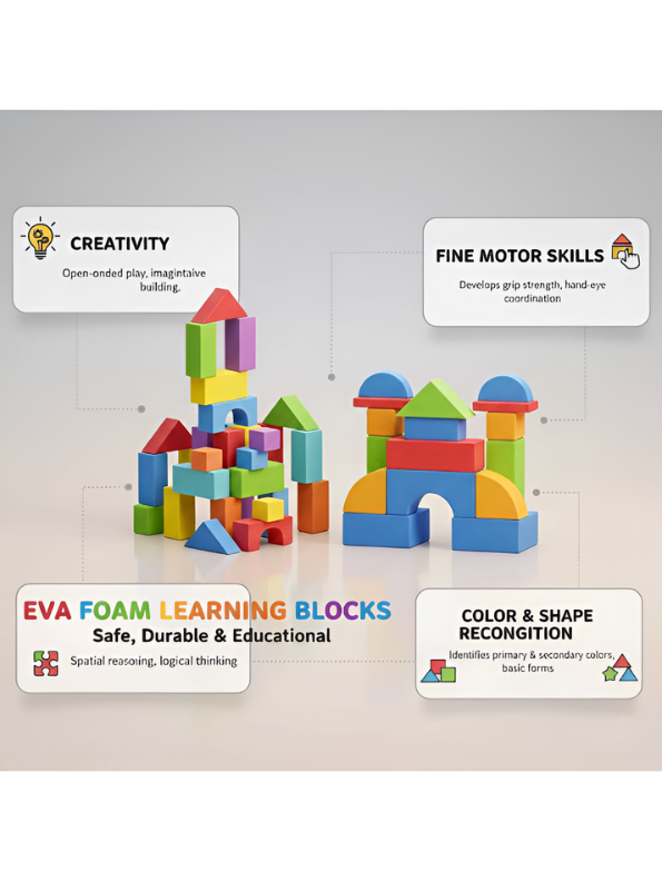 40-Piece Solid Wood Geometric Building Blocks – Non-Toxic Rainbow Stacking & Sorting Toy for Preschool Learning and Dexterity MD660