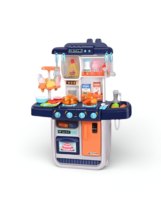 42-Piece Kids Kitchen Playset with Realistic Steam – Interactive Cooking Toy Set MD3208.