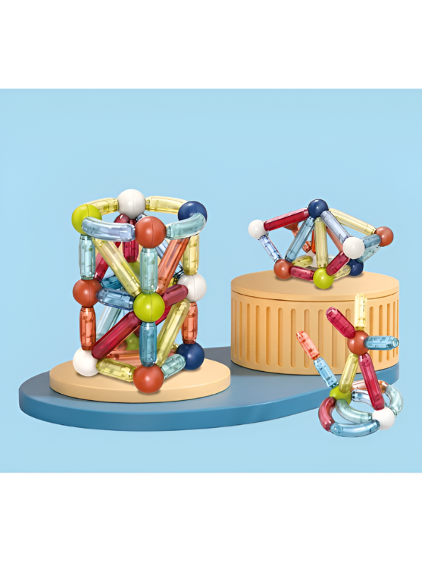 42-Piece Magnetic Building Blocks Set for Kids – STEM Educational Magnetic Rods and Balls Construction Toys TV1455