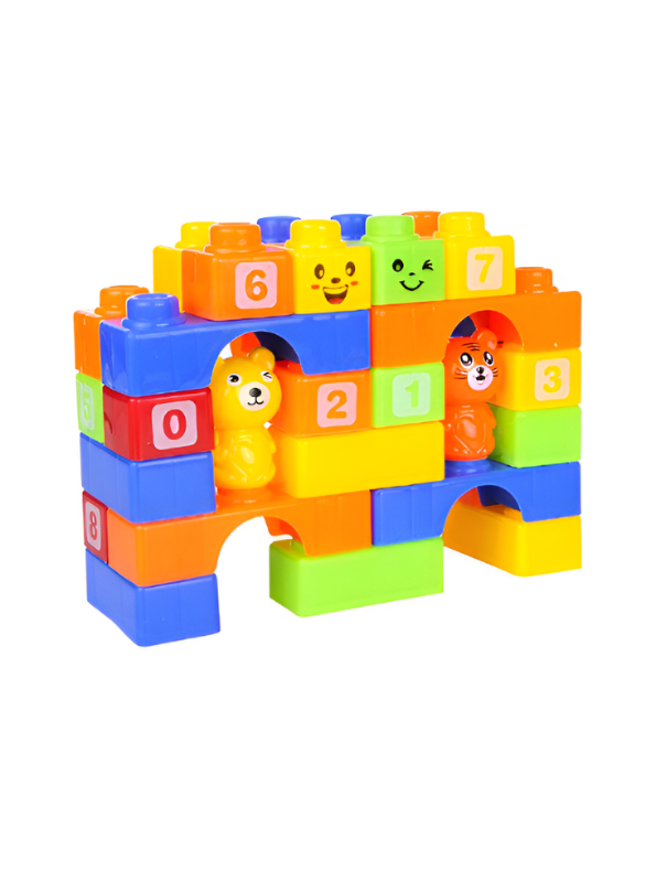42-Piece Soft Building Blocks for Toddlers – Educational STEM Number & Animal Interlocking Construction Toy Set LMI7380.