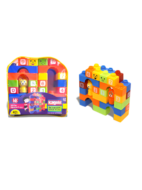 42-Piece Soft Building Blocks for Toddlers – Educational STEM Number & Animal Interlocking Construction Toy Set LMI7380.