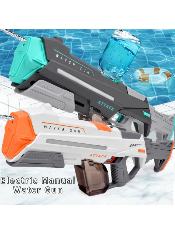 420cc Electric High-Pressure Water Gun – Powerful Lighting Technology, Automatic Water Blaster Toy for Summer Outdoor Fun