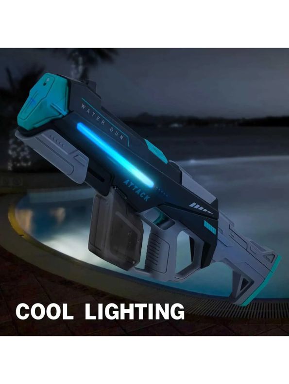 420cc Electric High-Pressure Water Gun – Powerful Lighting Technology, Automatic Water Blaster Toy for Summer Outdoor Fun