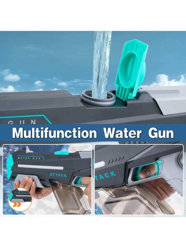 420cc Electric High-Pressure Water Gun – Powerful Lighting Technology, Automatic Water Blaster Toy for Summer Outdoor Fun