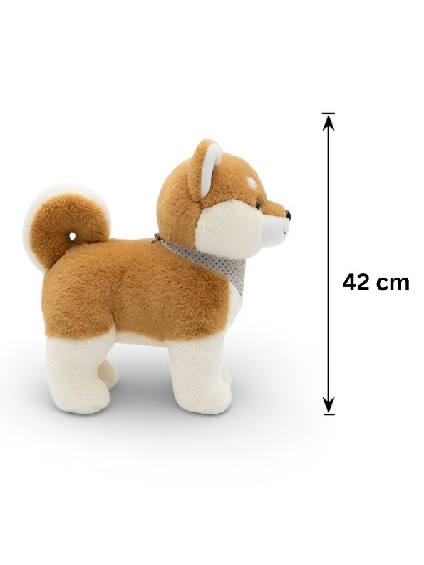 42cm Shiba Inu Plush Toy - Soft Stuffed Animal Dog with Bandana Brown ST16214.