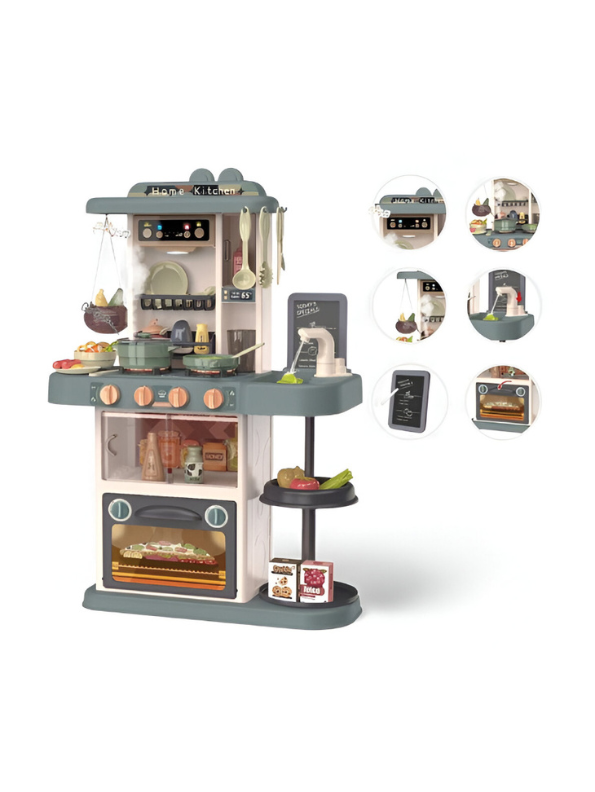 43-Piece Deluxe Kids Play Kitchen Set with Real Water Sink, Lights & Sounds | Pretend Cooking Toy for Toddlers – Realistic Stove, Utensils & Accessories | NX15243.