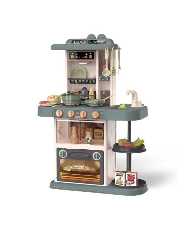 43-Piece Deluxe Kids Play Kitchen Set with Real Water Sink, Lights & Sounds | Pretend Cooking Toy for Toddlers – Realistic Stove, Utensils & Accessories | NX15243.