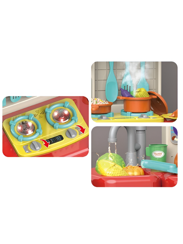 44-Piece Kids Kitchen Playset – Pretend Cooking Toy Set for Toddlers MD382