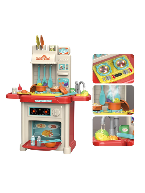 44-Piece Kids Kitchen Playset – Pretend Cooking Toy Set for Toddlers MD382
