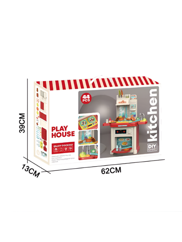 44-Piece Kids Kitchen Playset – Pretend Cooking Toy Set for Toddlers MD382