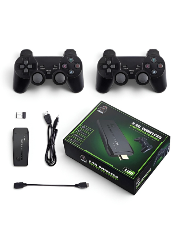 4K Wireless Retro Game Stick Lite Console, 2.4G HD Plug and Play Video Game Console with 2 Wireless Controllers TV5404