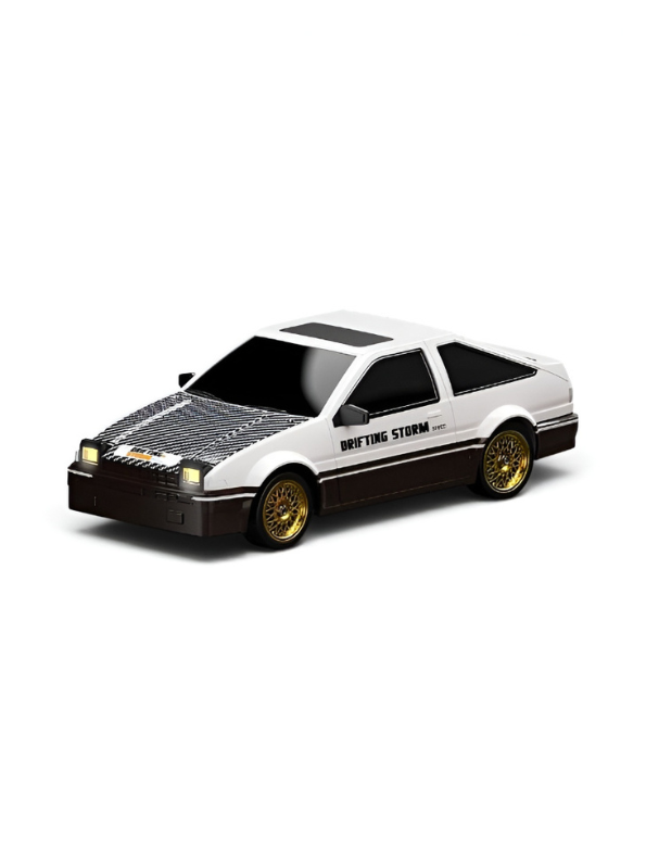 4WD RC Drift Car White 1:16 Scale High-Speed Remote Control Racing Car 30+km/h with LED Lights, 2 Rechargeable Batteries & Interchangeable Tires TV4908
