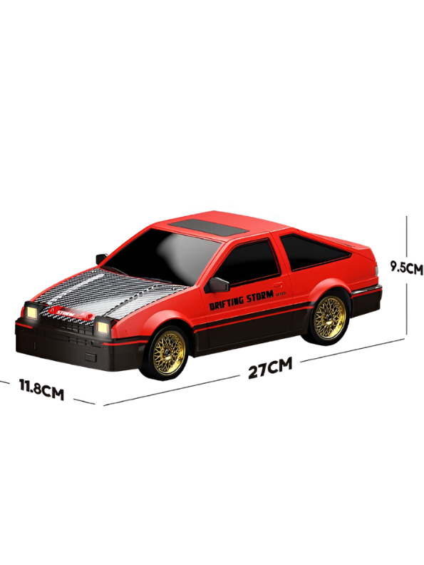 4WD RC Drift Car 1:16 Scale High-Speed Remote Control Racing Car 30+km/h with LED Lights, 2 Rechargeable Batteries & Interchangeable Tires TV4908
