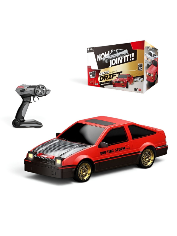 4WD RC Drift Car 1:16 Scale High-Speed Remote Control Racing Car 30+km/h with LED Lights, 2 Rechargeable Batteries & Interchangeable Tires TV4908