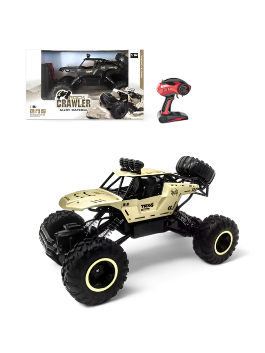 4WD RC Rock Crawler Monster Truck – Alloy Shell, 2.4GHz Off-Road Car Gold TV2221.