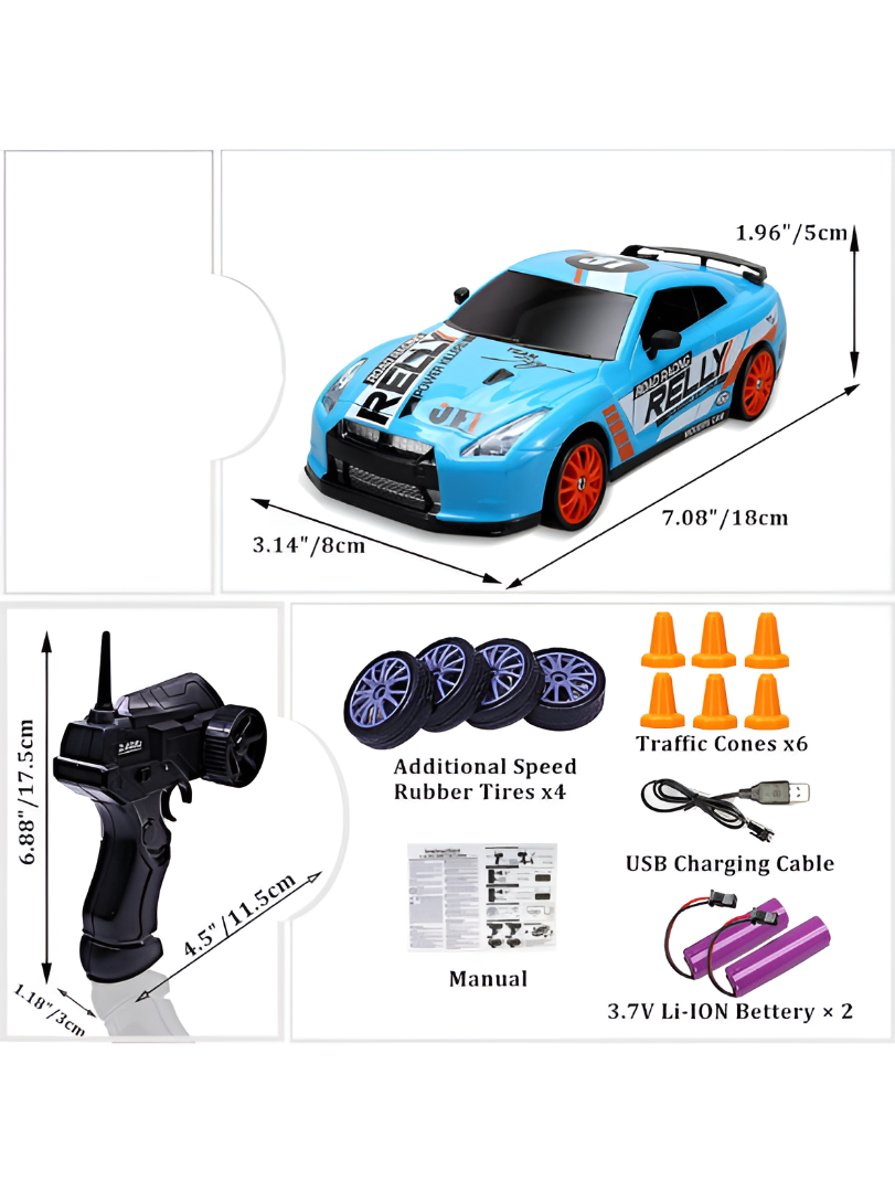 4WD Remote Control Drifting Car - 1:24 High-Speed RC Race Car for Kids TV6438