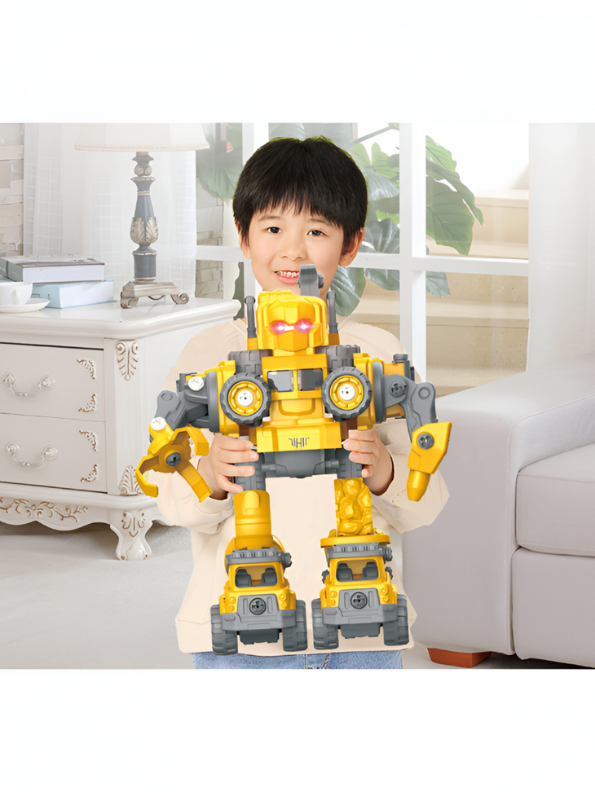 5-in-1 Take Apart Construction Robot Toy Set – DIY STEM Building Toys with Remote Control for Kids NX15614.