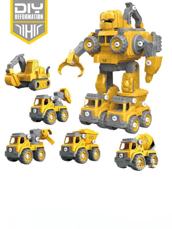 5-in-1 Take Apart Construction Robot Toy Set – DIY STEM Building Toys with Remote Control for Kids NX15614.
