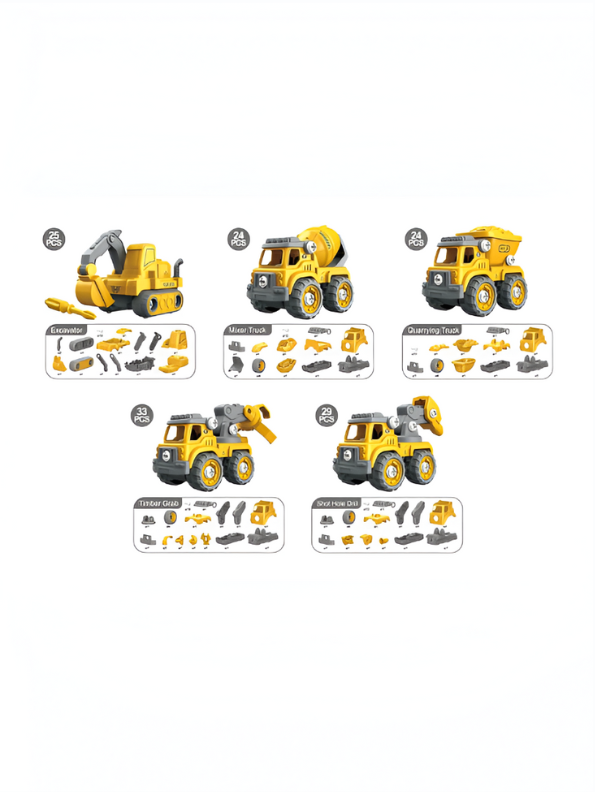 5-in-1 Take Apart Construction Robot Toy Set – DIY STEM Building Toys with Remote Control for Kids NX15614.