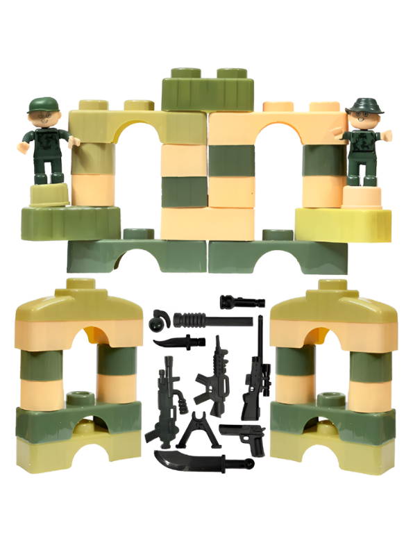 50 PCS Army Block Building Toys Set with Soldier Figures & Storage Bag LMI8432.