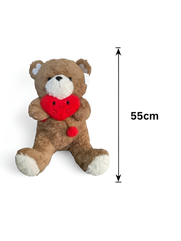 55cm Giant Brown Teddy Bear with Red Plush Heart ST13613.