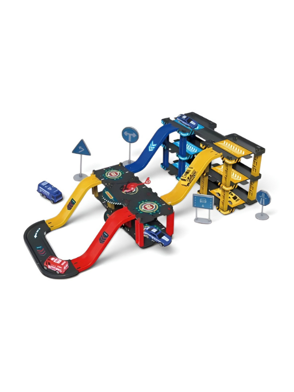 58-Piece Multi-Storey Car Parking Track & Racing Playset MD243