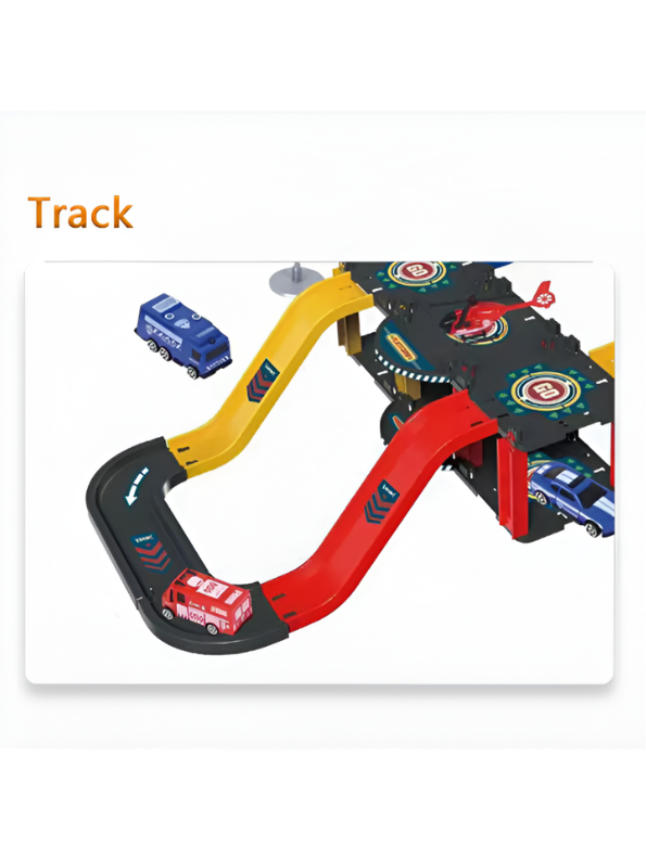 58-Piece Multi-Storey Car Parking Track & Racing Playset MD243