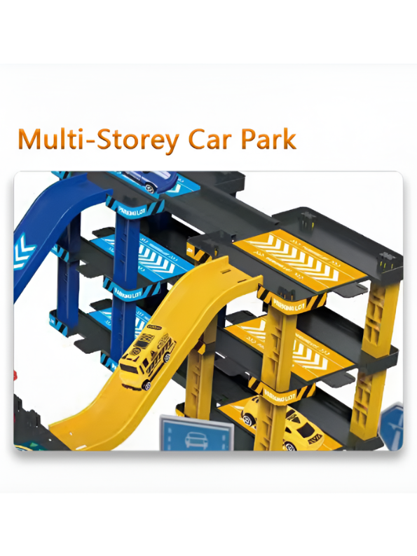 58-Piece Multi-Storey Car Parking Track & Racing Playset MD243
