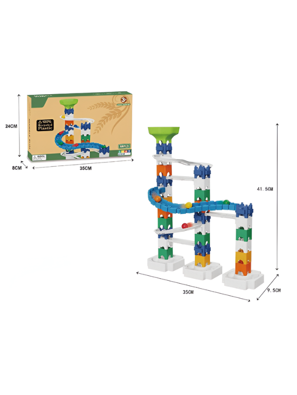 58-Piece Marble Run Set for Kids Ages 3+ – Eco-Friendly Educational Construction Toy, STEM Gravity Track Building Blocks Maze Game for Creative Learning & Development MD219