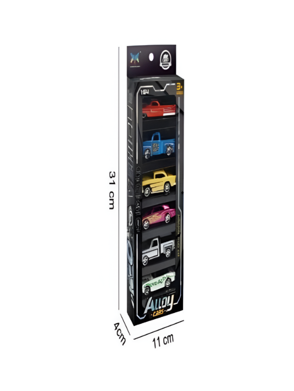 6-Pack Alloy Toy Cars Set – Metallic Muscle Cars & Pickup Trucks TV7073.