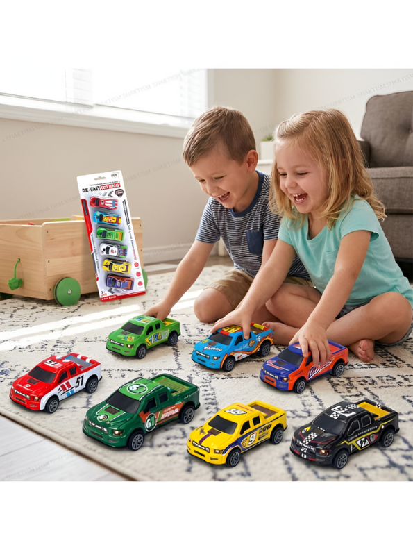 6-Pack Die-Cast Metal Race Car Set for Kids | Pull-Back Action Toy Vehicles LMI14912