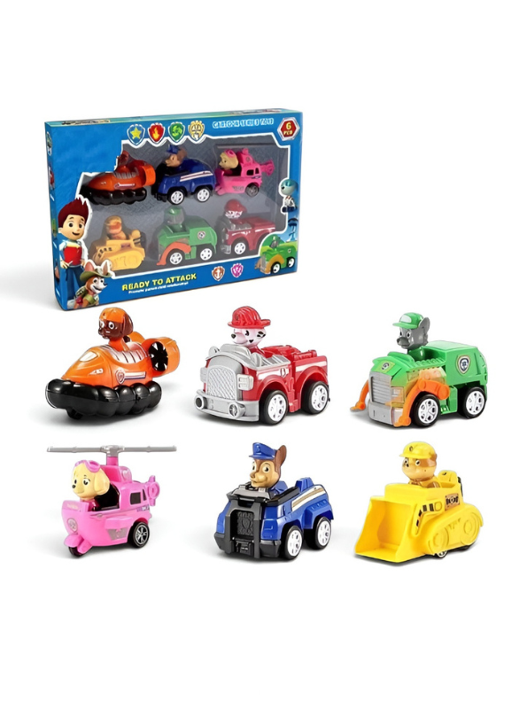 6-Piece Cartoon Dog Rescue Team Vehicle Playset MD664.