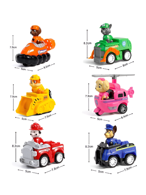 6-Piece Cartoon Dog Rescue Team Vehicle Playset MD664.