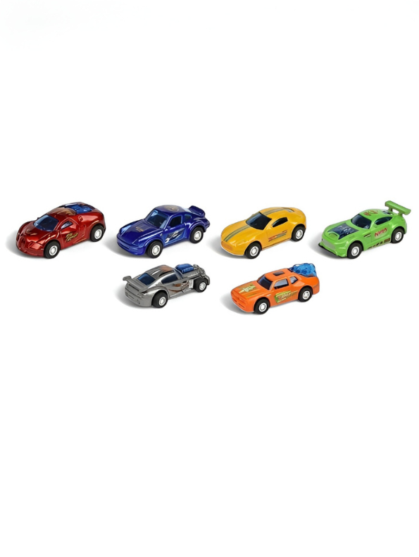 6-Piece Racing Car Toy Set with Dual Launchers – Colorful Mini Vehicle Collection TV6196.