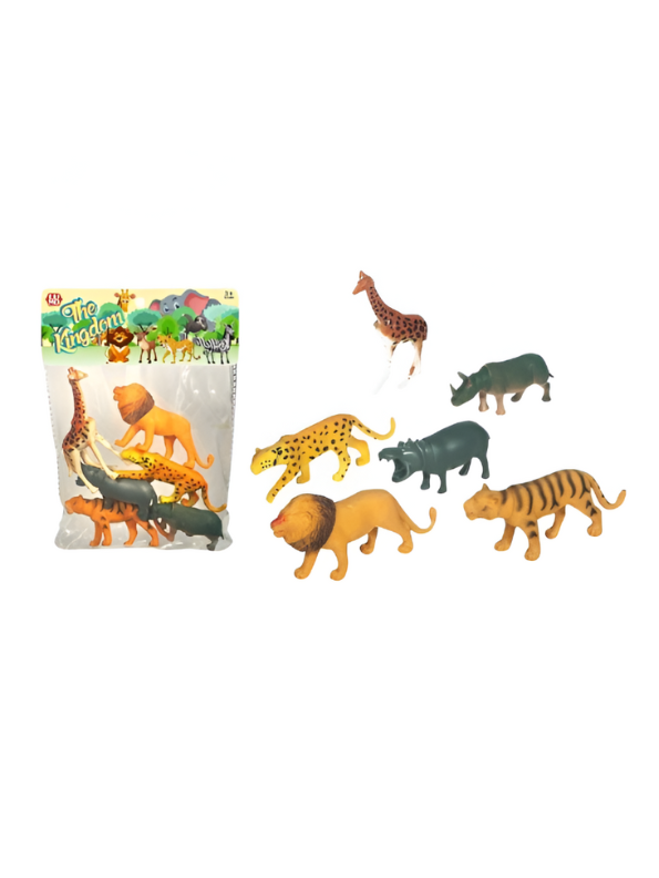 6-Piece Wild Animal Toy Set – Lion, Tiger, Giraffe & More – Educational Safari Figurines for Kids LMI13846.