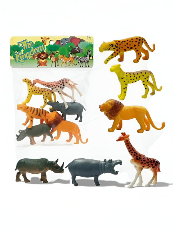 6-Piece Wild Animal Toy Set – Lion, Tiger, Giraffe & More – Educational Safari Figurines for Kids LMI13846.