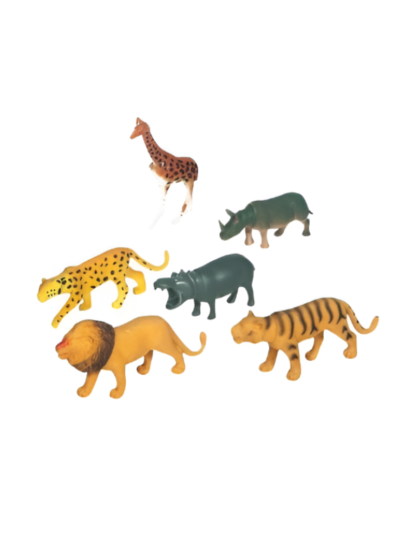 6-Piece Wild Animal Toy Set – Lion, Tiger, Giraffe & More – Educational Safari Figurines for Kids LMI13846.