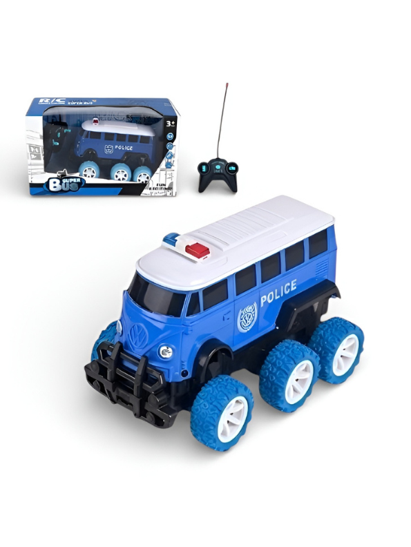 6-Wheel RC Police Monster Bus for Kids – Off-Road Truck MD1431.