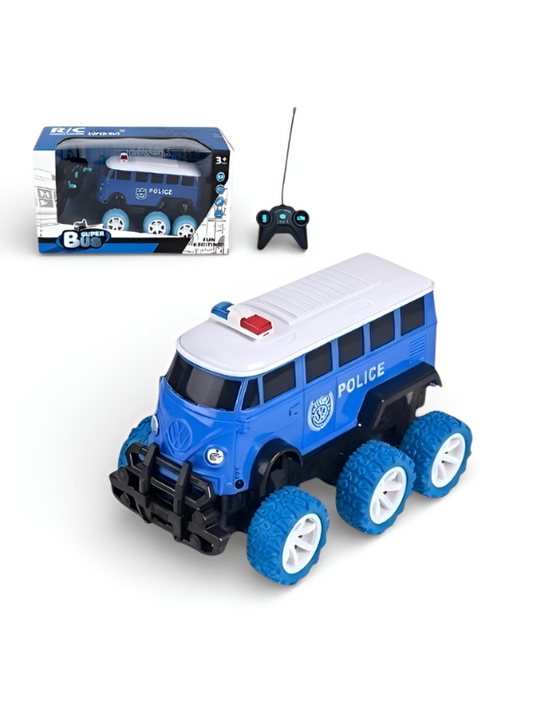 6-Wheel RC Police Monster Bus for Kids – Off-Road Truck MD1431.