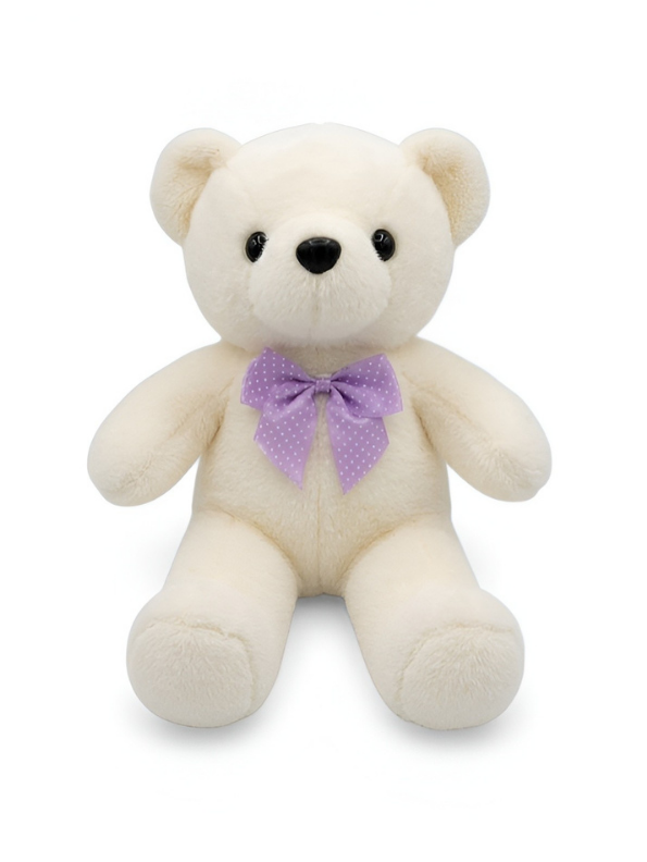 Soft 9-Inch Teddy Bear Plush Toy with Ribbon – Cuddly Stuffed Animal Beige ST15302.