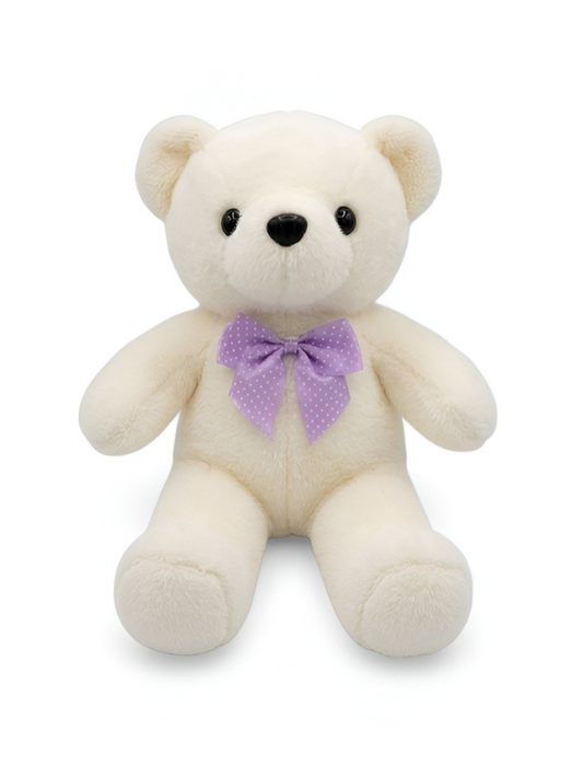 Soft 9-Inch Teddy Bear Plush Toy with Ribbon – Cuddly Stuffed Animal Beige ST15302.