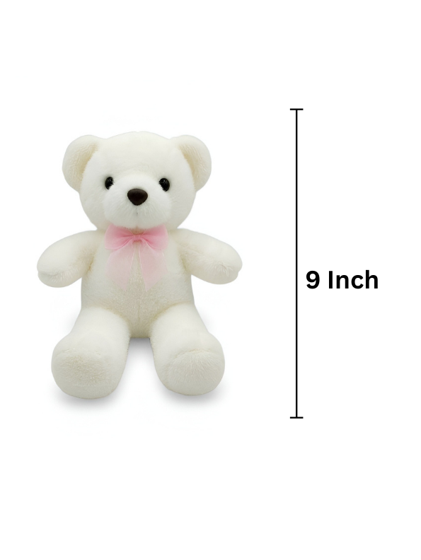 Soft 9-Inch Teddy Bear Plush Toy with Ribbon – Cuddly Stuffed Animal ST15302.