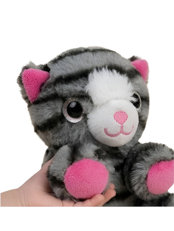 6 Inch Grey Tabby Cat Plush Toy Grey ST14950.
