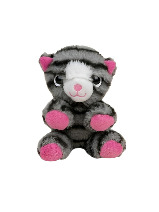 6 Inch Grey Tabby Cat Plush Toy Grey ST14950.