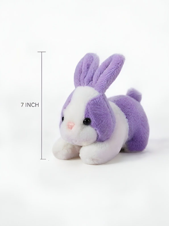 7-Inch Cute Plush Bunny Stuffed Animal – Soft Lavender and White Rabbit Toy ST14742