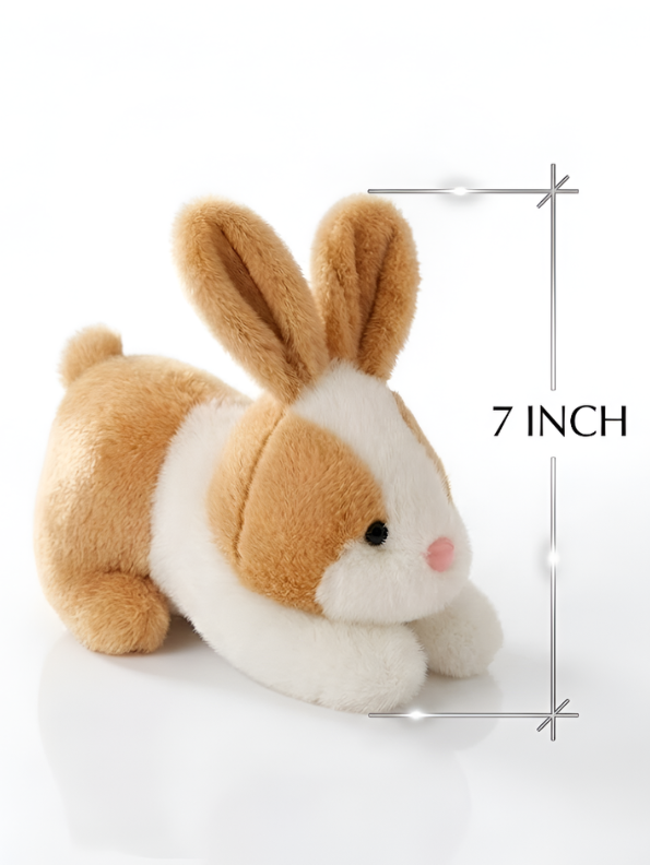 7-Inch Cute Plush Bunny Stuffed Animal – Soft Orange and White Rabbit Toy ST14742