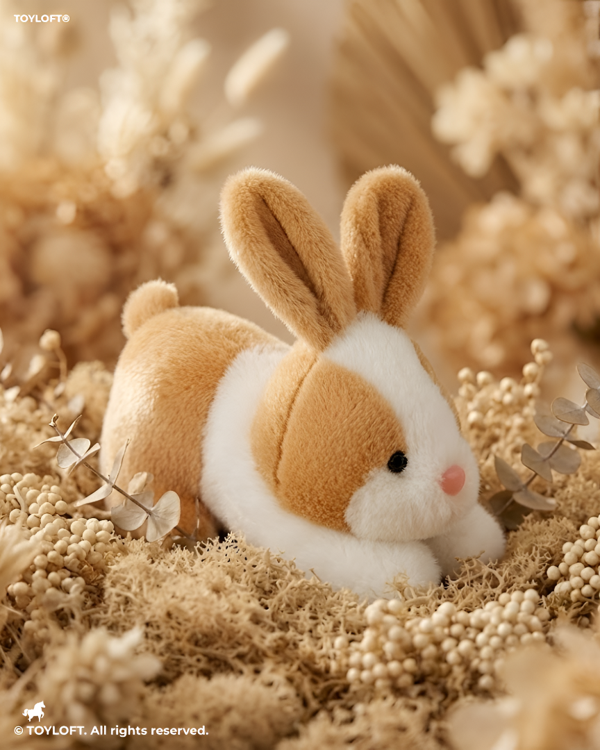 7-Inch Cute Plush Bunny Stuffed Animal – Soft Orange and White Rabbit Toy ST14742