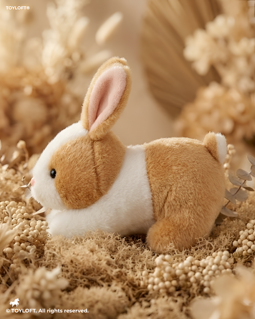 7-Inch Cute Plush Bunny Stuffed Animal – Soft Orange and White Rabbit Toy ST14742